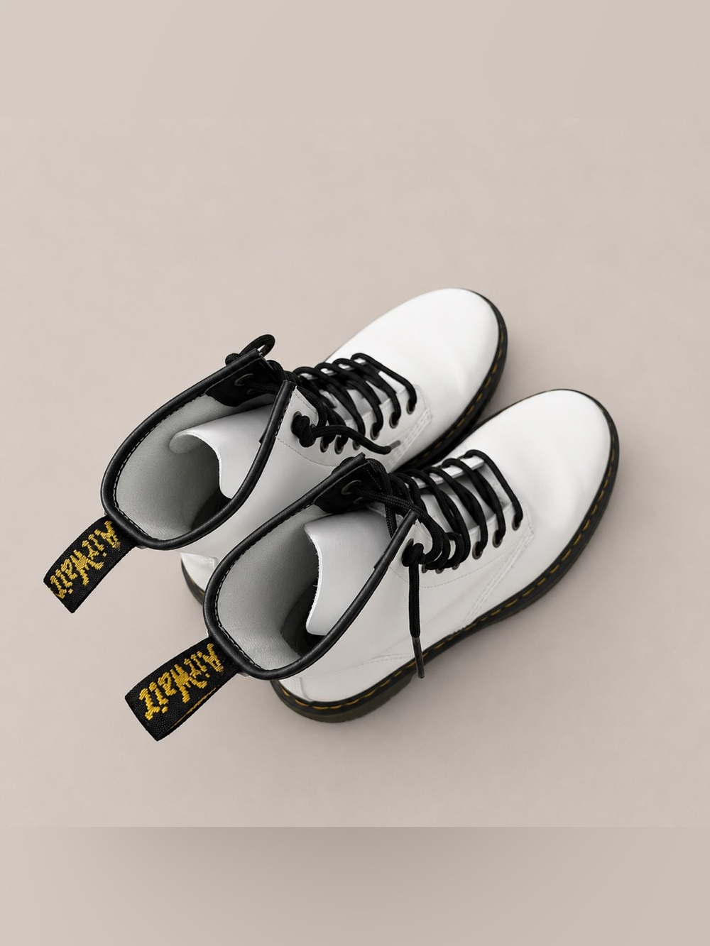 Dr. Martens Zavala White Leather Combat Boots Women’s US 7 EU 38 Lace Up - Picture 5 of 7